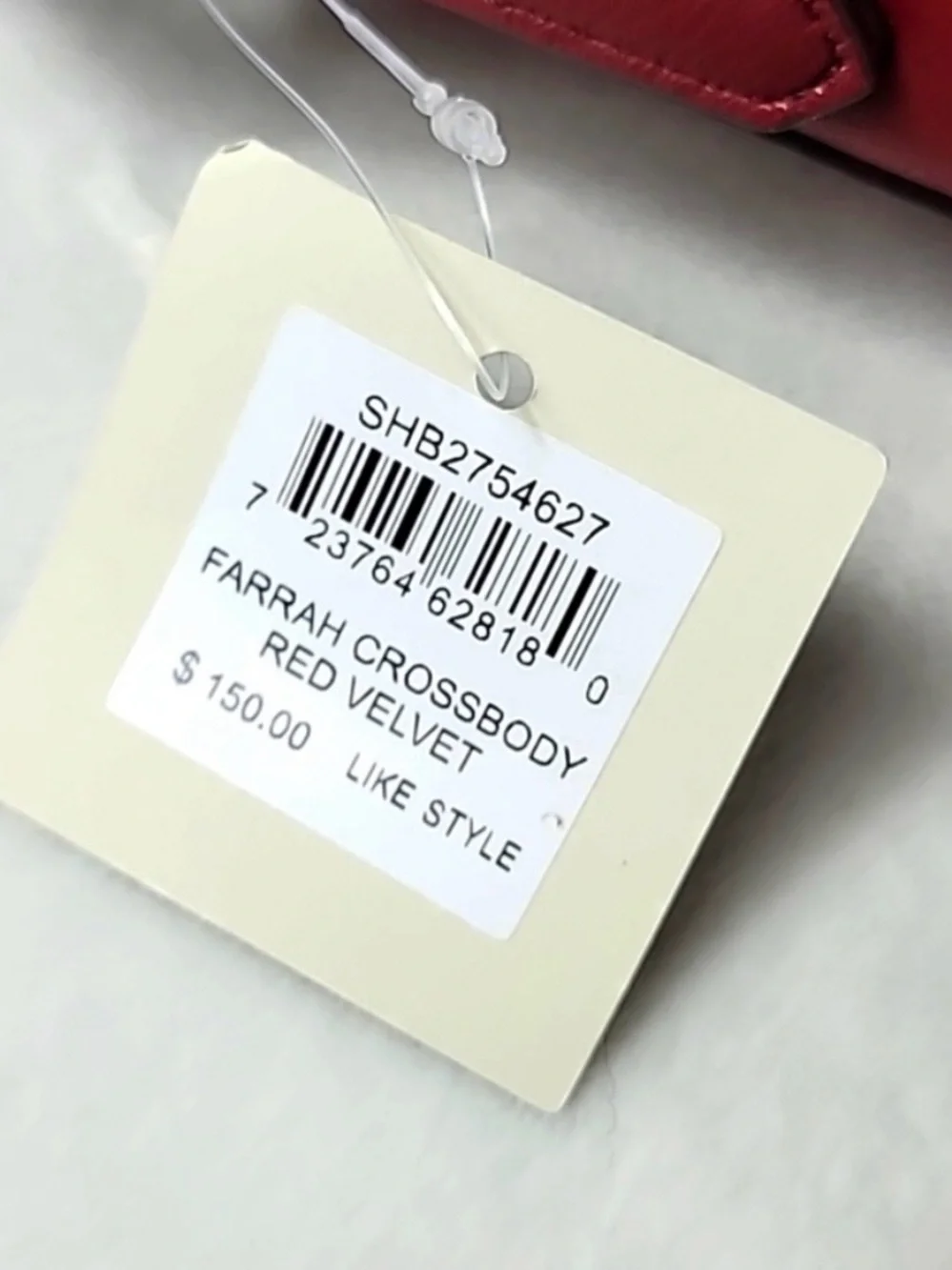 Fossil, Farrah red velvet crossbody, NWT